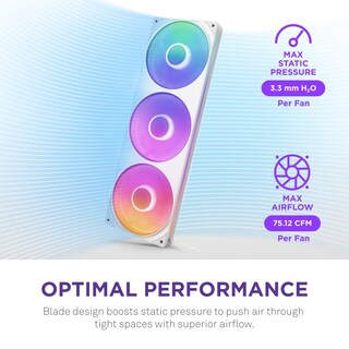 Foto 4 | Unidad De Ventilador Nzxt F360 Rgb Core 360 Mm Con 3 Ventiladores Rgb De 120 Mm, Color Blanco - Venta Internacional.