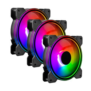 Foto 1 | Ventilador Balam Rush Eolox Blaze Ex50k Argb 120 mm 1500 RPM Negro - 3 Piezas Incluye Hub Control