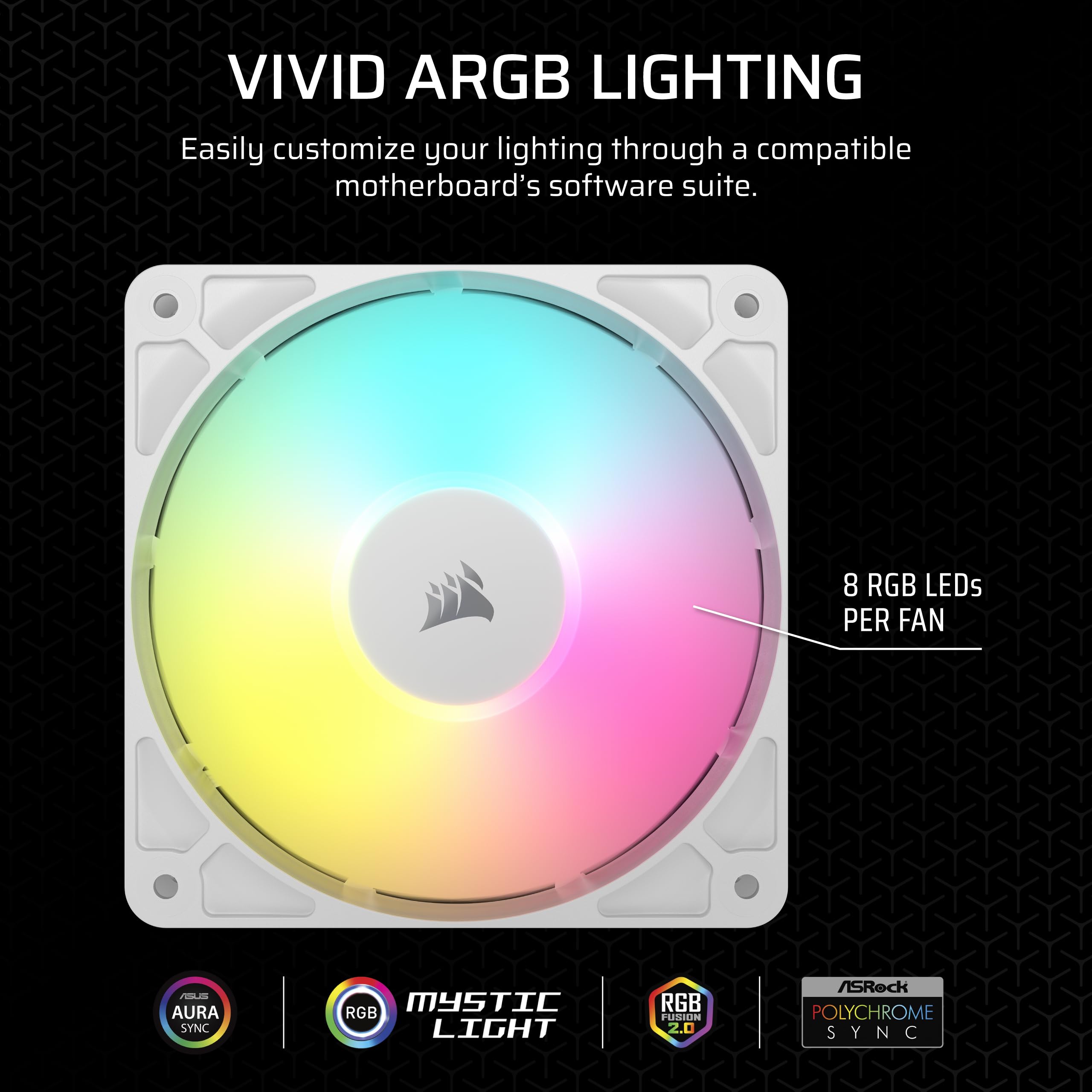 Foto 4 pulgar | Ventilador Corsair RS120 ARGB 120 mm PWM Daisy-Chain Blanco - Venta Internacional