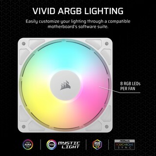 Foto 3 | Ventilador Corsair RS120 ARGB 120 mm PWM Daisy-Chain Blanco - Venta Internacional