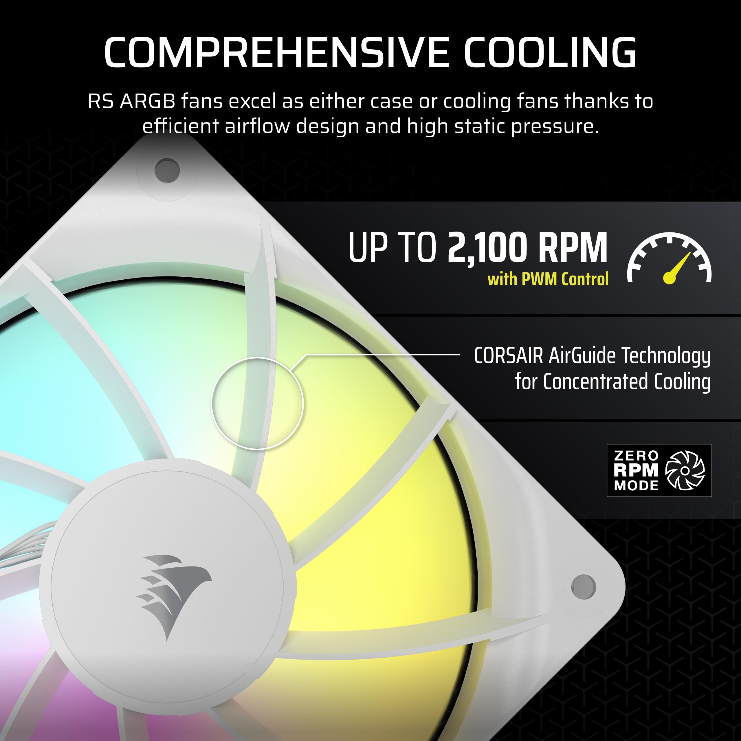 Foto 6 pulgar | Ventilador Corsair RS120 ARGB 120 mm PWM Daisy-Chain Blanco - Venta Internacional
