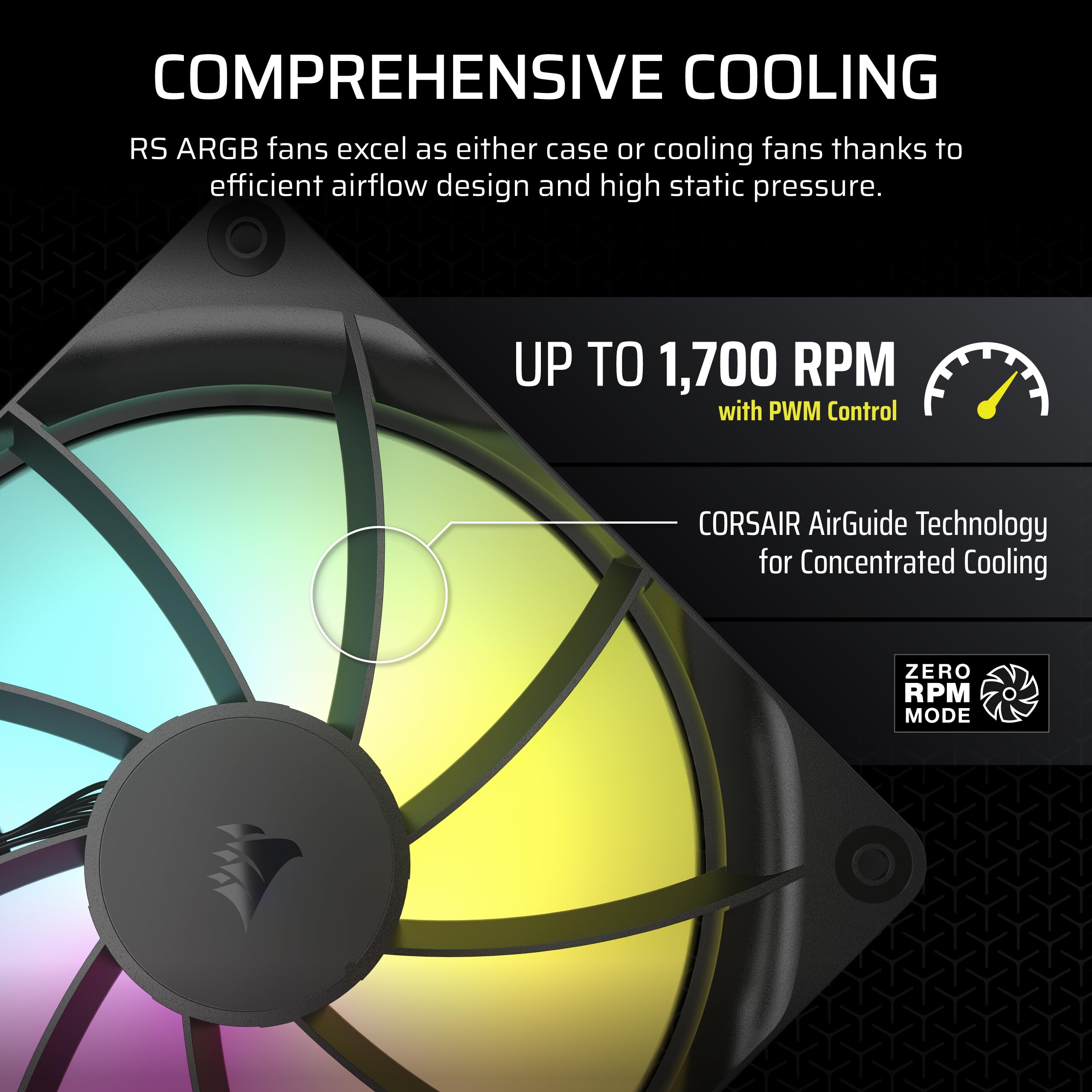 Foto 6 pulgar | Ventilador Corsair RS140 ARGB de 140 mm PWM en Cadena Bajo Nivel de Ruido - Venta Internacional