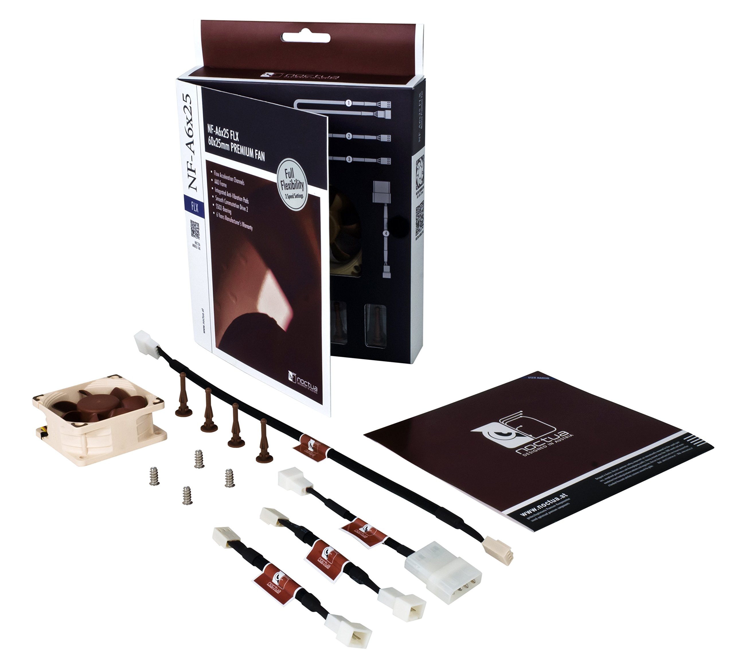 Foto 5 pulgar | Ventilador Noctua Nf-a6x25 Flx Premium Silencioso 60 Mm 12 V 3 Pines Marrón - Venta Internacional