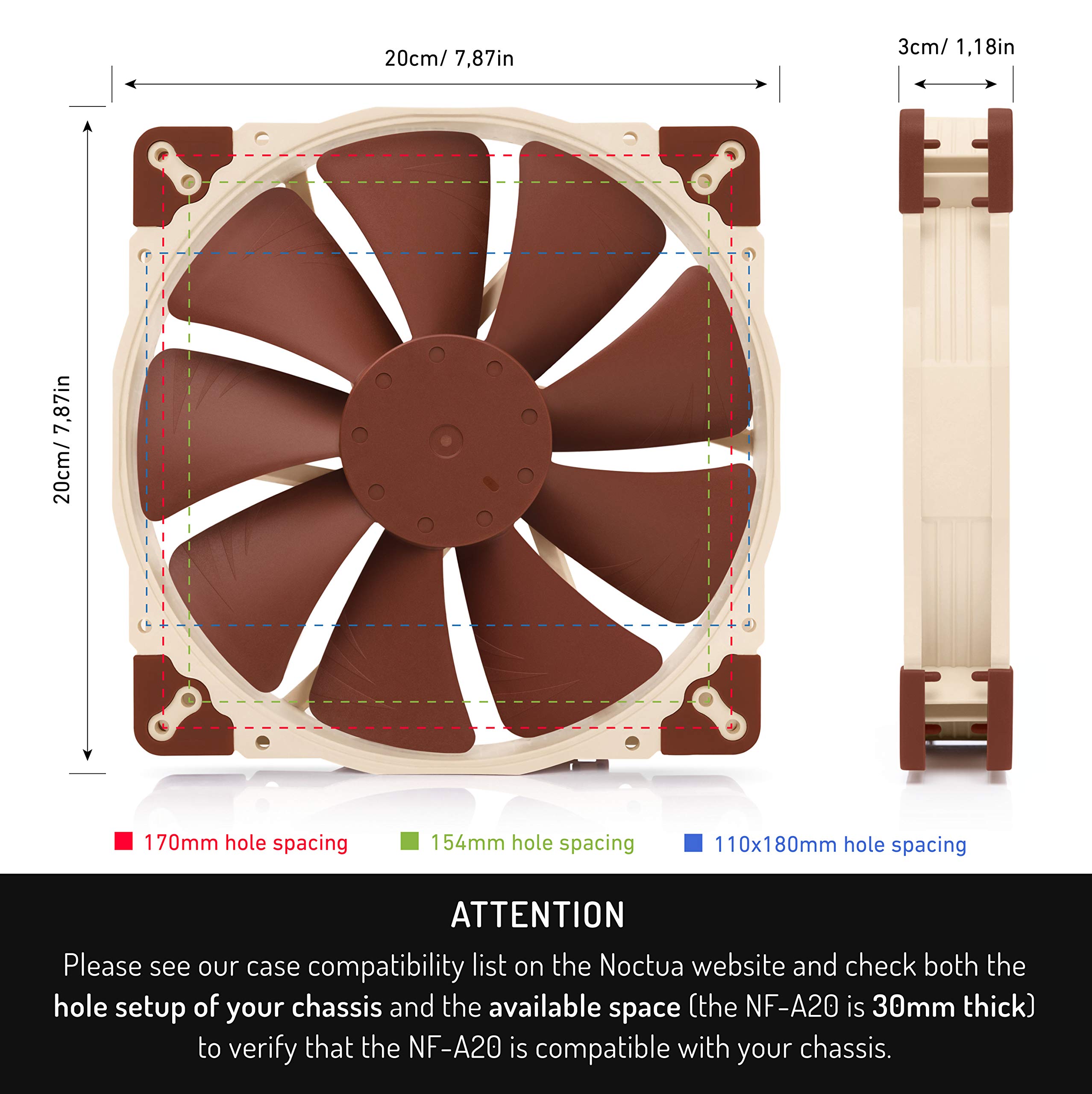 Foto 5 pulgar | Ventilador Noctua Nf-a20 Pwm Premium Silencioso, 200 X 30 Mm, 12 V, 4 Pines - Venta Internacional.