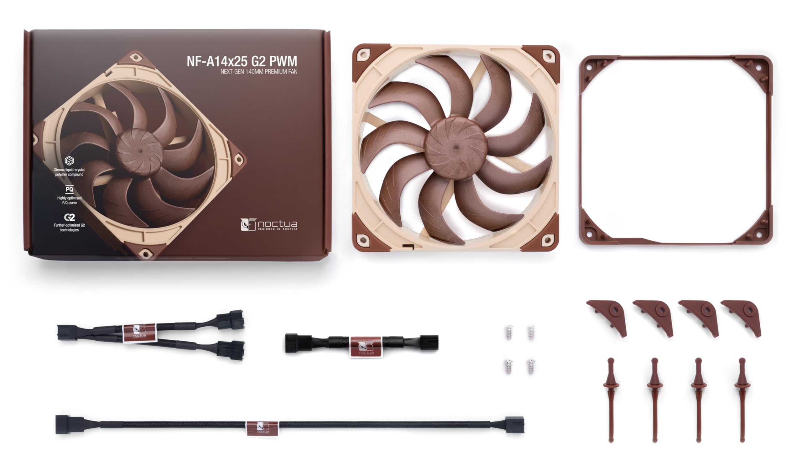Foto 5 pulgar | Ventilador para PC Noctua Nf-a14x25 G2 Pwm 140 mm de Alta Calidad Marrón - Venta Internacional