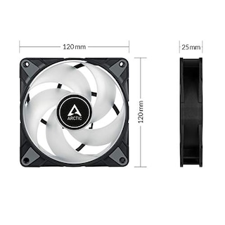 Foto 6 | Carcasa con Ventilador Arctic P12 Pwm Pst A-rgb 120 Mm 2000 Rpm Paquete De 3 Unidades Negro - Venta Internacional
