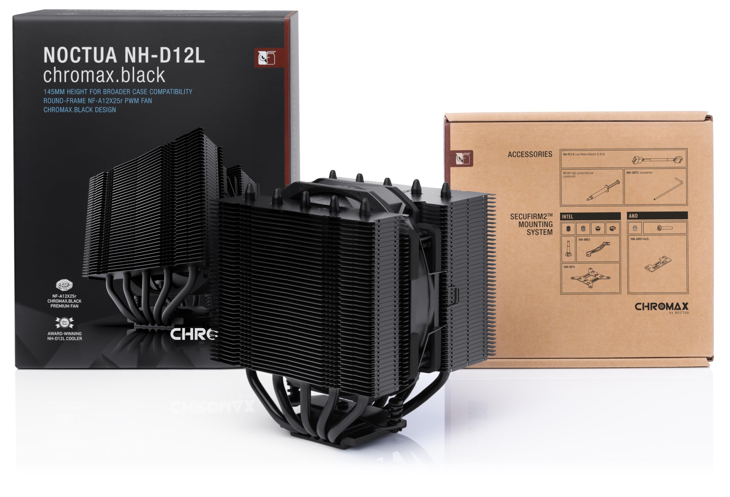 Foto 5 pulgar | Enfriador De Cpu Noctua Nh-d12l Chromax.black, Doble Torre De Baja Altura - Venta Internacional.