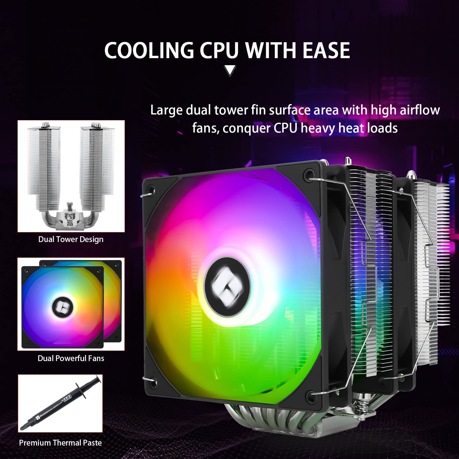 Foto 5 pulgar | Enfriador De Aire Para Cpu Thermalright Ps120se Argb Con 7 Tubos De Calor - Venta Internacional.