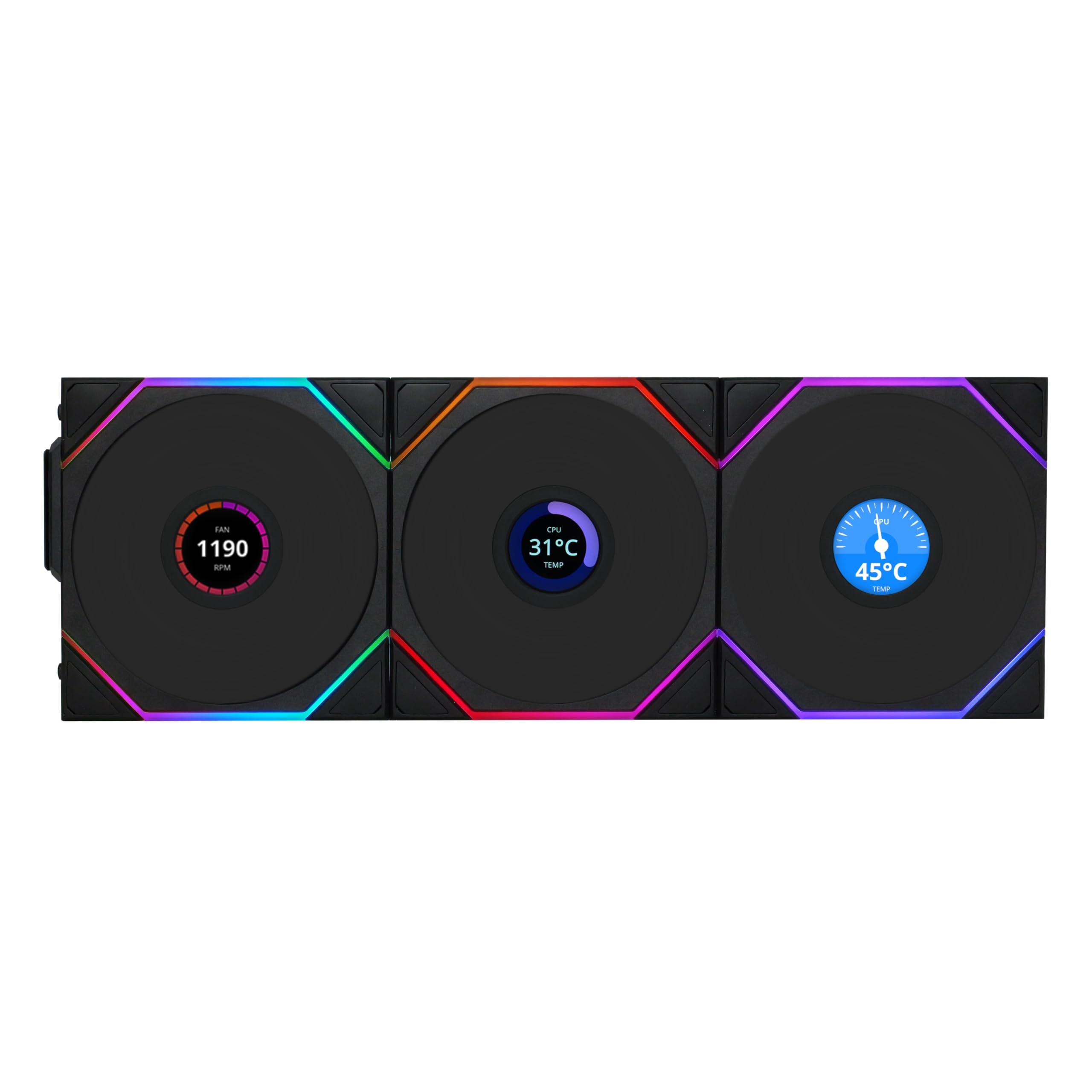 Foto 1 | Fan Lian Li Uni Tl Lcd Inalámbrico 120 Paquete Triple Negro - Venta Internacional.