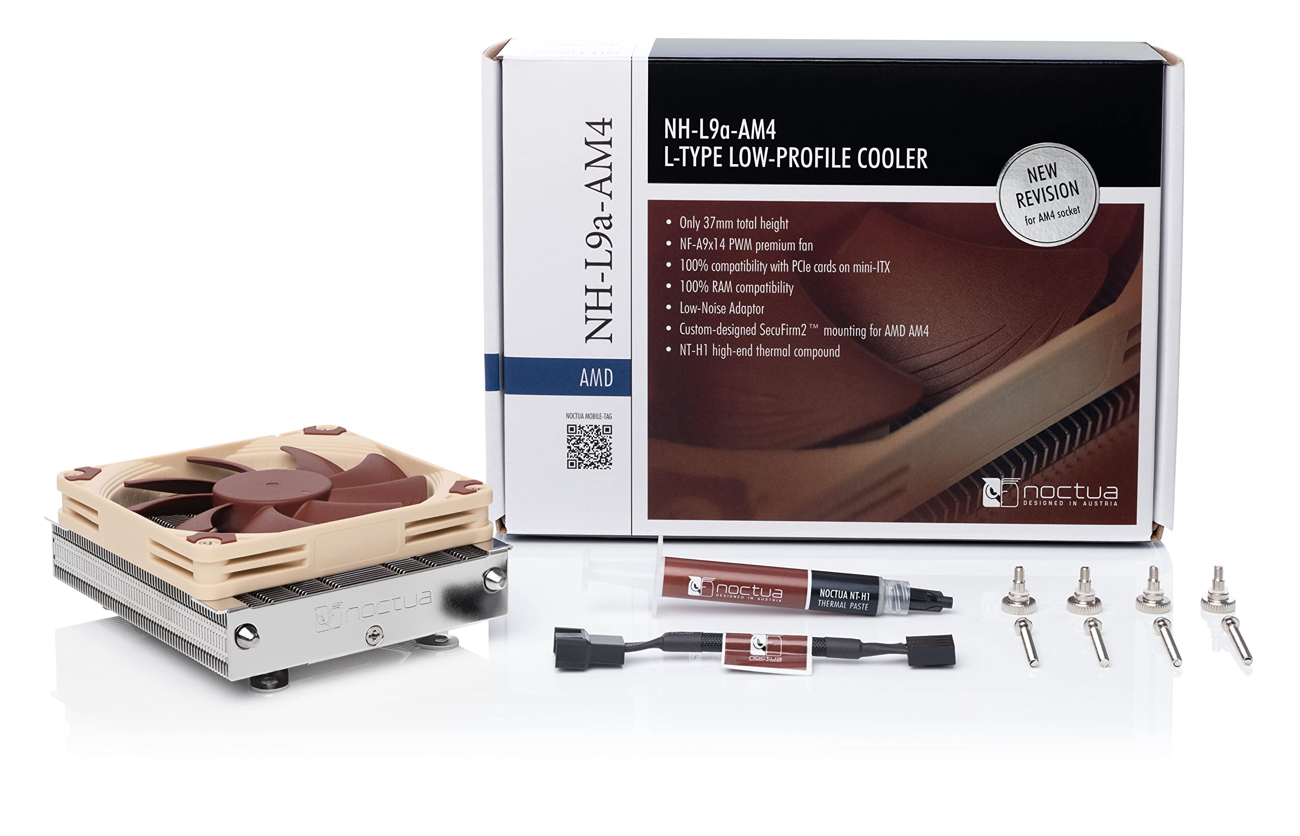 Foto 4 | Enfriador De Cpu Noctua Nh-l9a-am4 De Perfil Bajo Para Amd Am4 Brown - Venta Internacional.