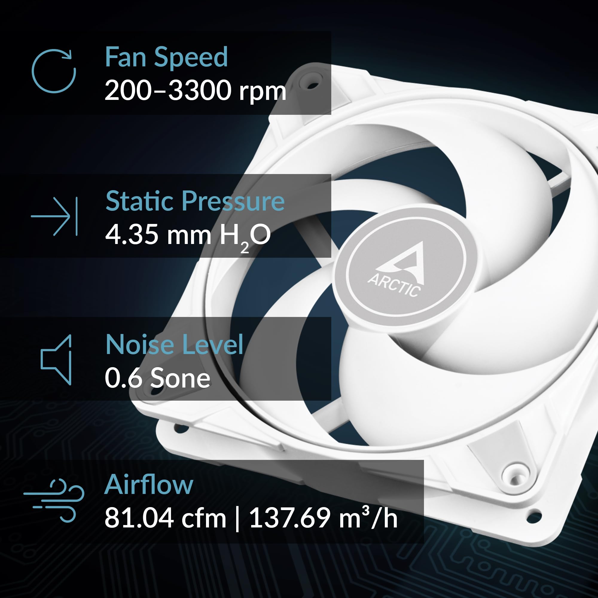 Foto 3 pulgar | Ventilador Pc Arctic P12 Max de Alto Rendimiento 120 mm Blanco - Venta Internacional