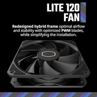 Foto 2 | Ventilador Enfriador De Líquido/aire Cooler Master Mf120 Lite Con Carcasa Negra - Venta Internacional.
