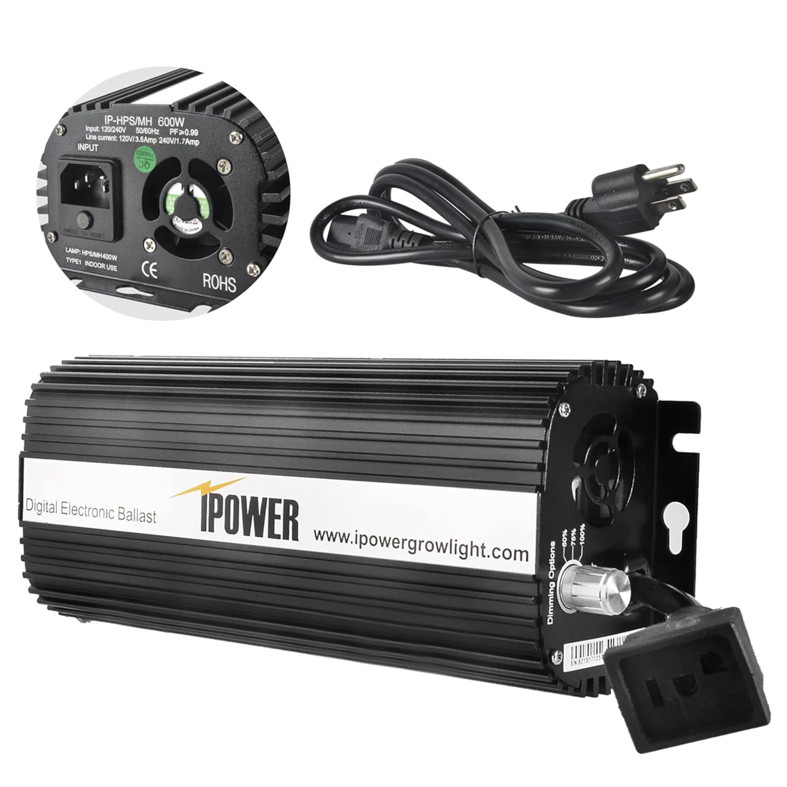 Foto 2 pulgar | Hidropónico Electrónico Regulable Digital Ballast Ipower De 800 W - Venta Internacional.