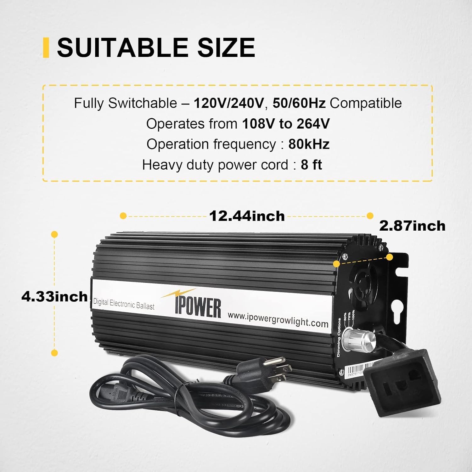 Foto 3 pulgar | Hidropónico Electrónico Regulable Digital Ballast Ipower De 800 W - Venta Internacional.