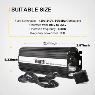 Foto 2 | Hidropónico Electrónico Regulable Digital Ballast Ipower De 800 W - Venta Internacional.