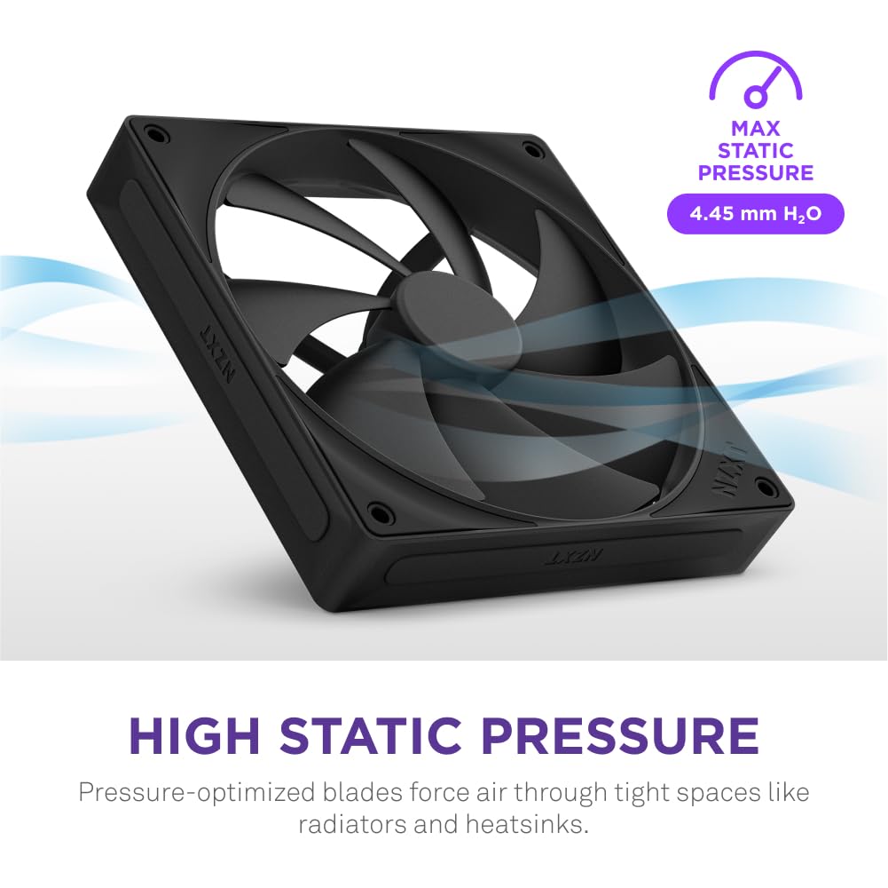 Foto 2 | Ventiladores De Presión Estática Nzxt F120p De 120 Mm, Paquete Único, Negros - Venta Internacional.
