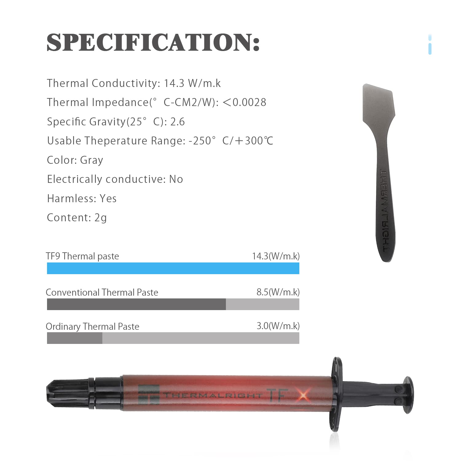 Foto 6 pulgar | Pasta Térmica Thermalright Tfx 2g, 14,3 W/m.k, 2 Gramos, Grasa Térmica Para Tarjetas Gráficas Y Cpu - Venta Interna