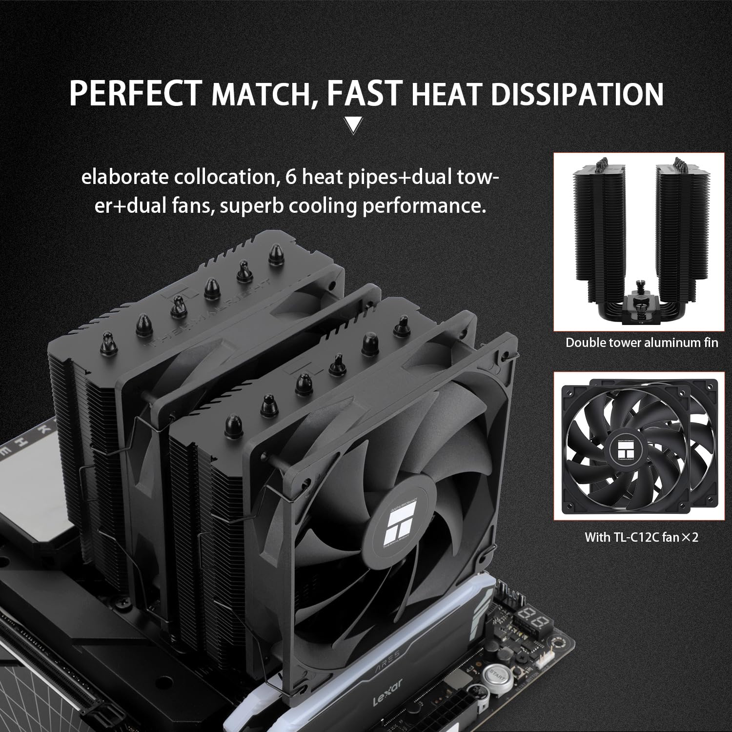 Foto 5 pulgar | Enfriador De Cpu Thermalright Peerless Assassin 120 Se Negro - Venta Internacional.