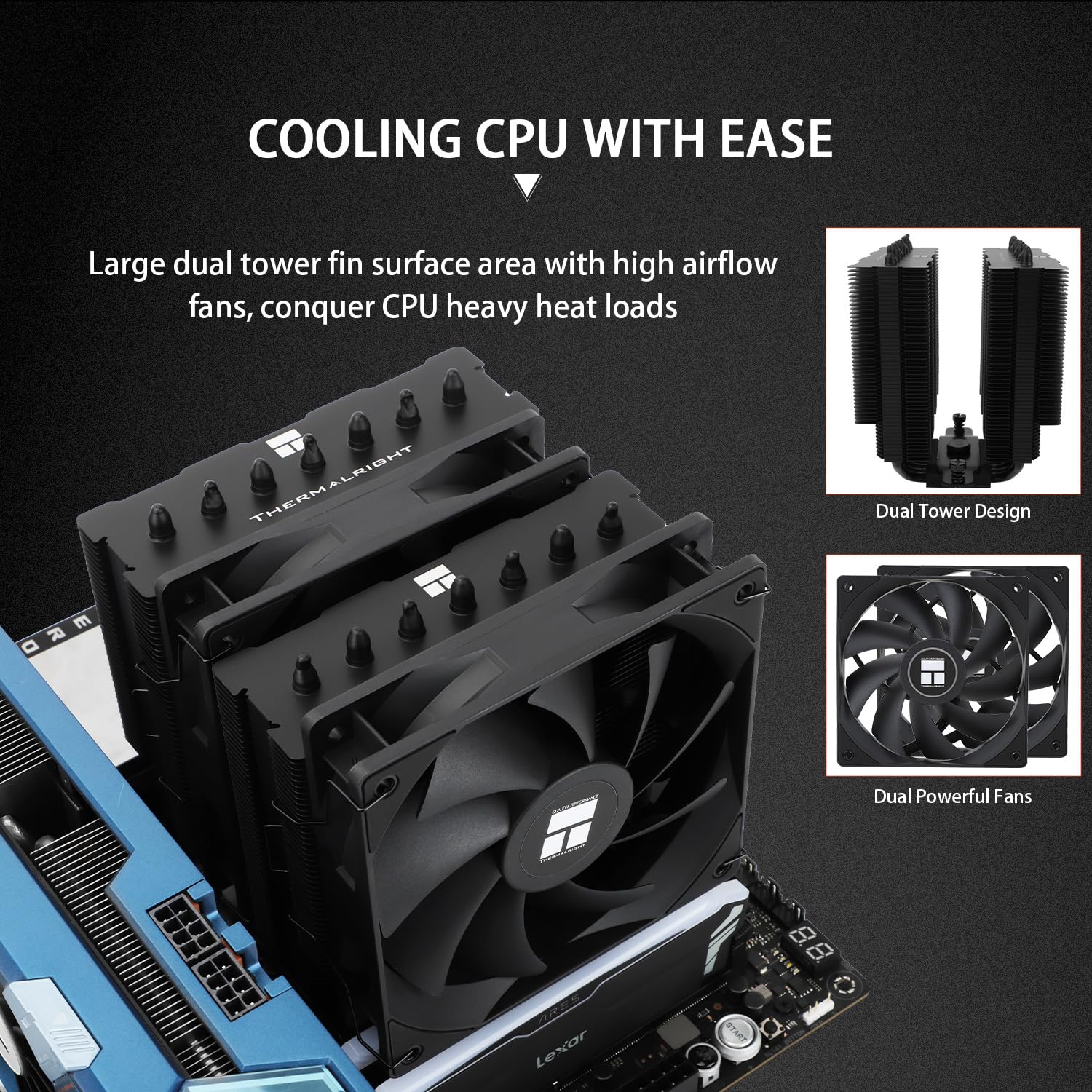 Foto 5 pulgar | Enfriador De Cpu Thermalright Phantom Spirit 120 Se Negro Ps120se - Venta Internacional.