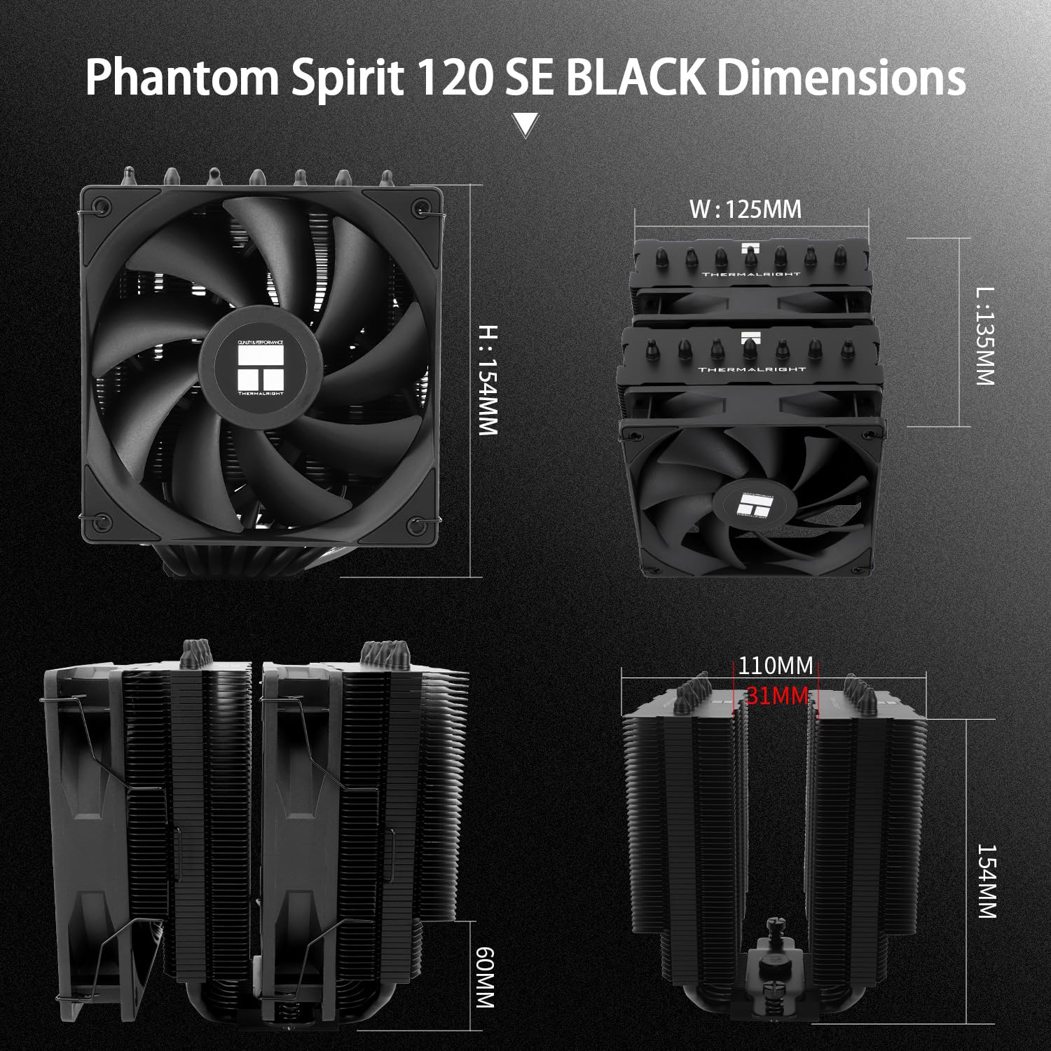 Foto 7 pulgar | Enfriador De Cpu Thermalright Phantom Spirit 120 Se Negro Ps120se - Venta Internacional.