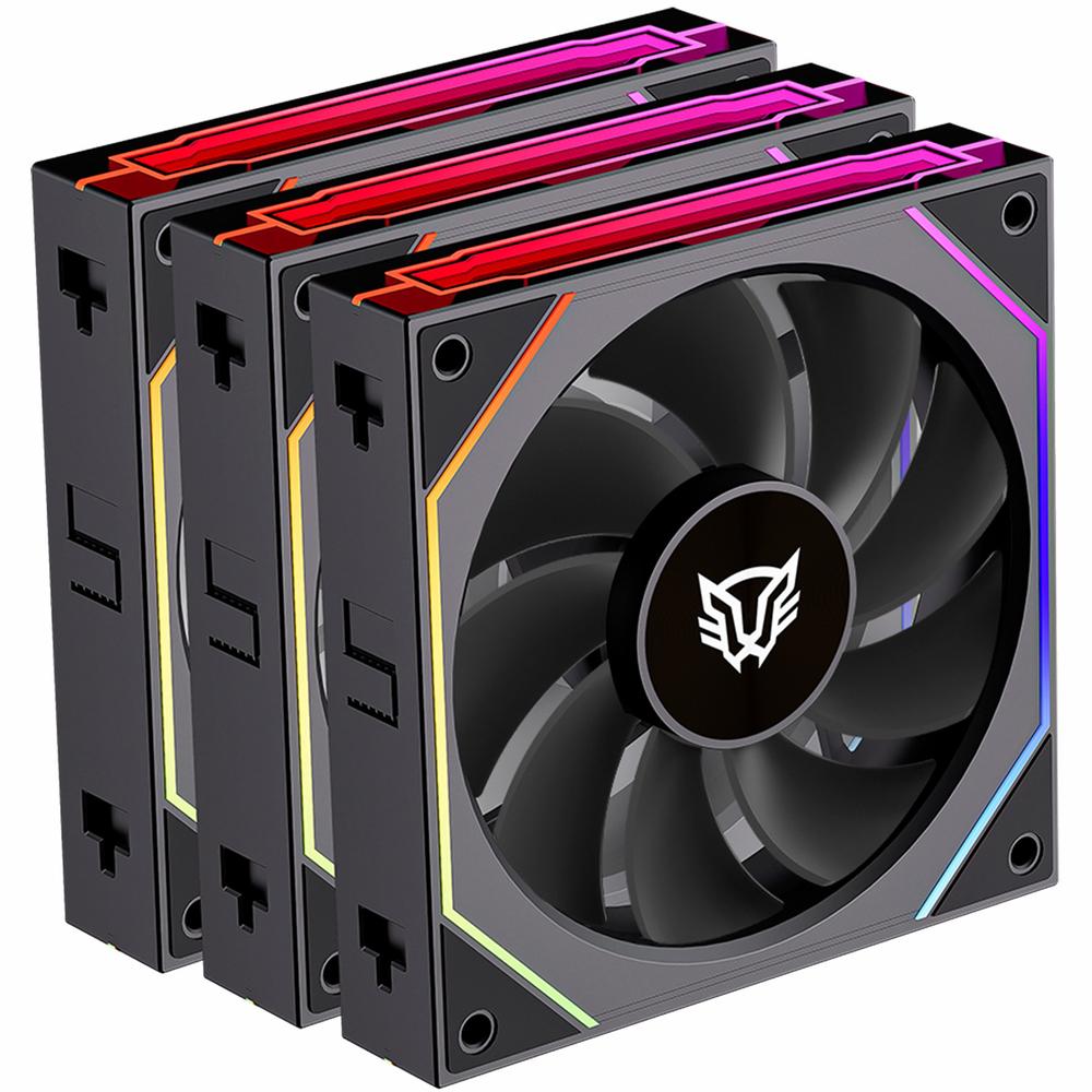 Foto 2 | Kit 3 Ventiladores Gamer Balam Rush Eolox Link-r Exl95r 120mm Argb Aspas Inversas Diseño Cuadrado Da