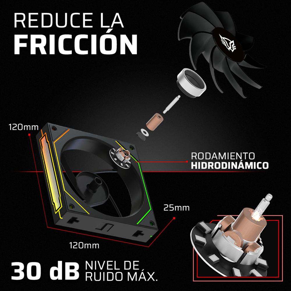 Foto 6 pulgar | Kit 3 Ventiladores Gamer Balam Rush Eolox Link-r Exl95r 120mm Argb Aspas Inversas Diseño Cuadrado Da