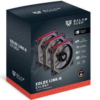 Foto 6 | Kit 3 Ventiladores Gamer Balam Rush Eolox Link-r Exl95r 120mm Argb Aspas Inversas Diseño Cuadrado Da