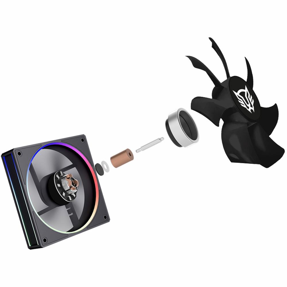 Foto 5 pulgar | Ventilador Gamer Balam Rush Eolox Bora Exb85 120mm Argb Diseño Cuadrado Pwm 4 Pin + Aura 1600rpm Neg