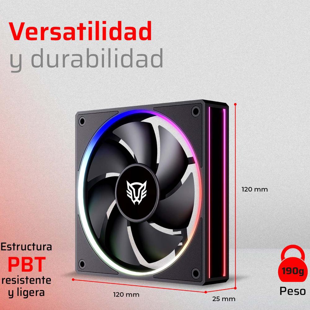 Foto 5 | Ventilador Gamer Balam Rush Eolox Bora Exb85 120mm Argb Diseño Cuadrado Pwm 4 Pin + Aura 1600rpm Neg