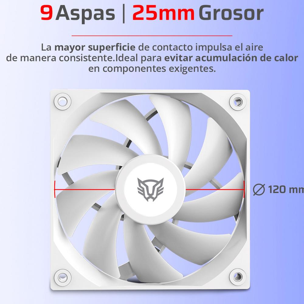 Foto 5 | Ventilador Gamer Balam Rush Eolox Glaziar Exg77 120mm Aspas Aerodinámicas Pwm 4 Pin 2000rpm Blanco B