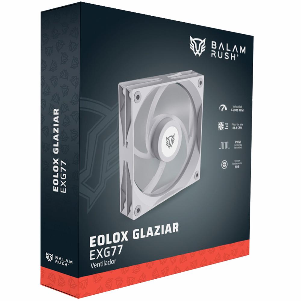 Foto 7 pulgar | Ventilador Gamer Balam Rush Eolox Glaziar Exg77 120mm Aspas Aerodinámicas Pwm 4 Pin 2000rpm Blanco B