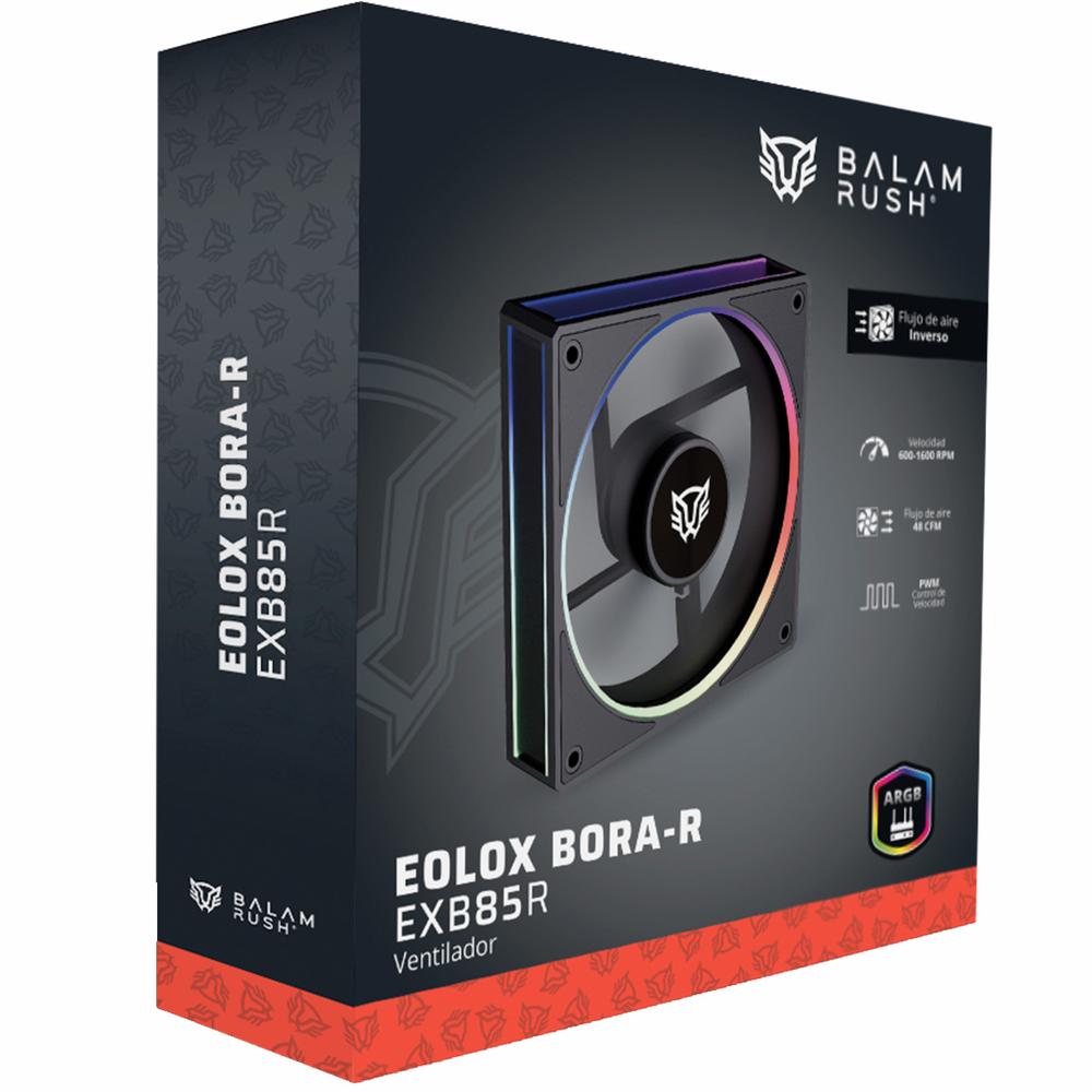 Foto 7 pulgar | Ventilador Gamer Balam Rush Eolox Bora-r Exb85r 120mm Argb Aspas Inversas Diseño Cuadrado Pwm 4 Pin