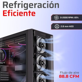 Foto 5 | Ventilador Gamer Balam Rush Eolox Glaziar Exg77 120mm Aspas Aerodinámicas Pwm 4 Pin 2000rpm Negro Br