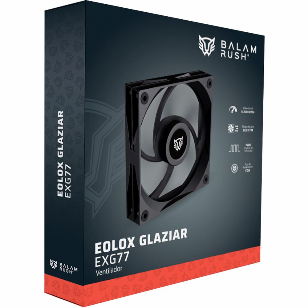 Foto 7 pulgar | Ventilador Gamer Balam Rush Eolox Glaziar Exg77 120mm Aspas Aerodinámicas Pwm 4 Pin 2000rpm Negro Br