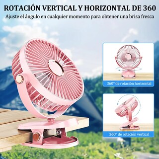 Foto 2 | Ventilador Portátil Redondo Con Clip De Escritorio Usb Eo Safe Imports Esi-20128 Rosa