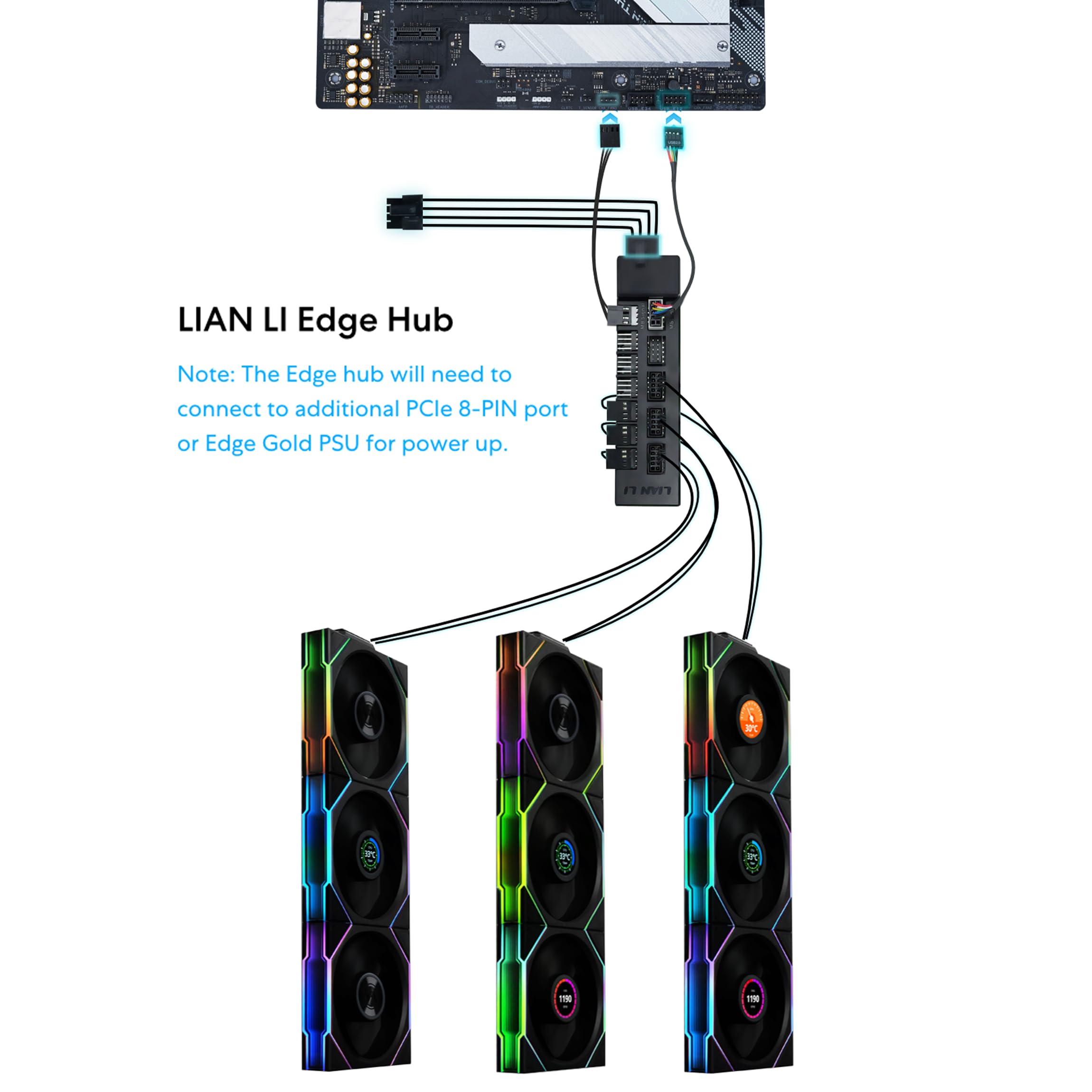 Foto 7 pulgar | Fan Lian Li Uni Tl Lcd Inalámbrico 120 Paquete Triple Blanco - Venta Internacional.