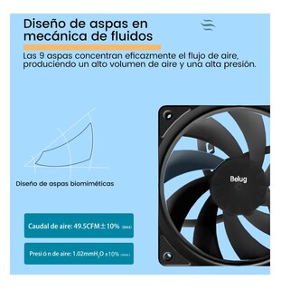 Foto 2 | Ventilador De Pc 120mm Silencioso Sin Luz Para Pc Negro
