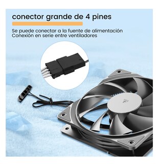 Foto 4 | Ventilador De Pc 120mm Silencioso Sin Luz Para Pc Negro