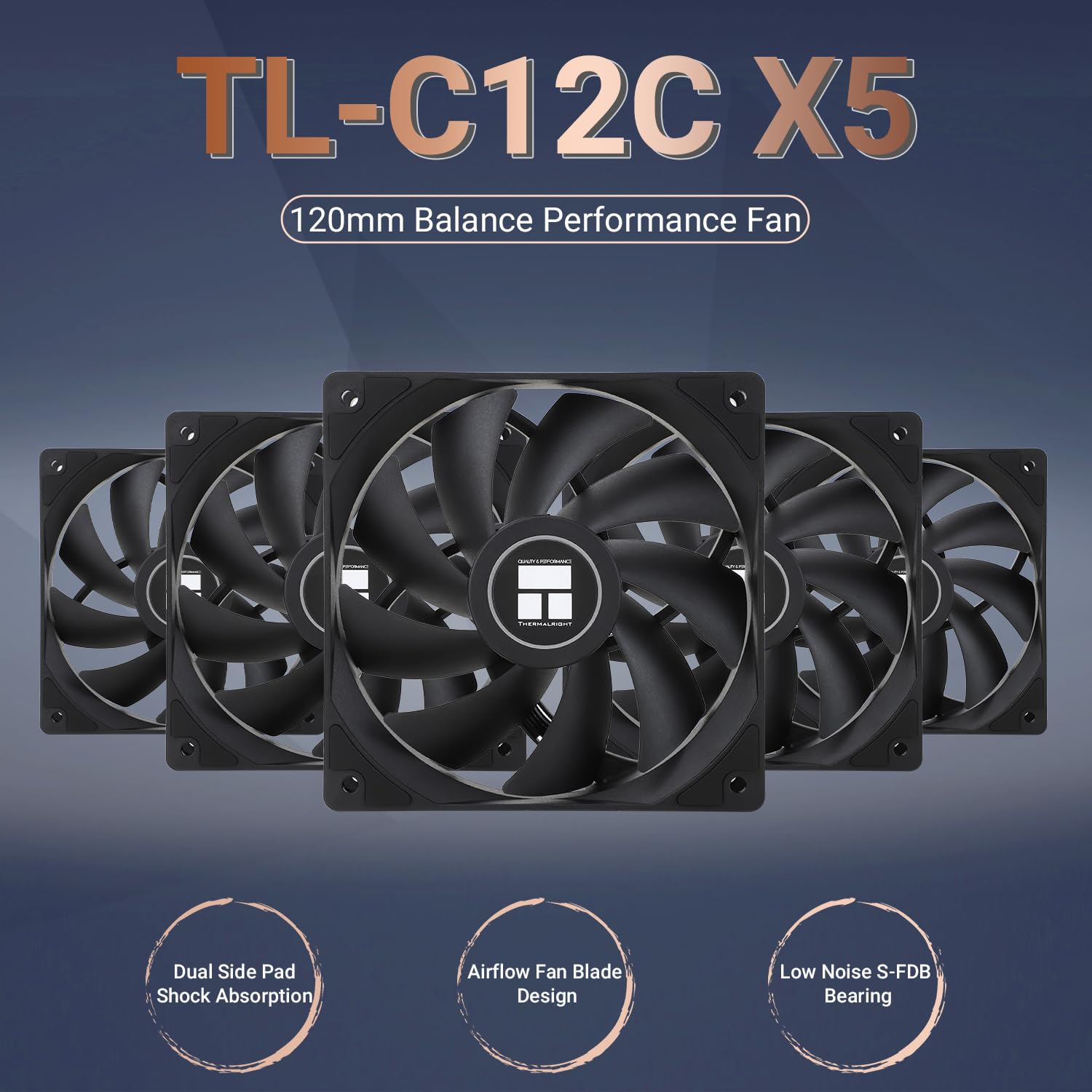 Foto 3 pulgar | Ventilador De Aire Para Cpu Thermalright Tl-c12c X5  120 Mm  Enfriador De Carcasa - Venta Internacional.