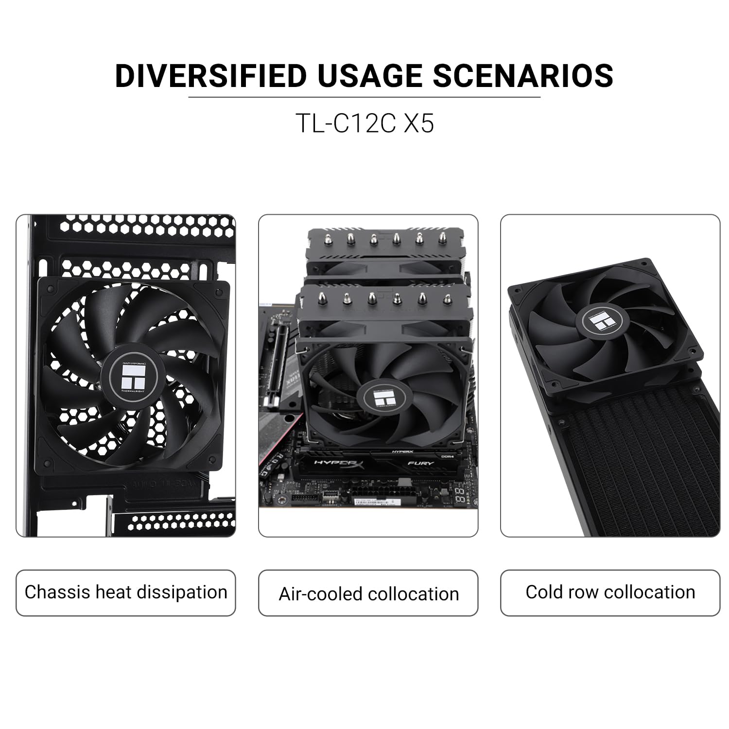 Foto 7 pulgar | Ventilador De Aire Para Cpu Thermalright Tl-c12c X5  120 Mm  Enfriador De Carcasa - Venta Internacional.