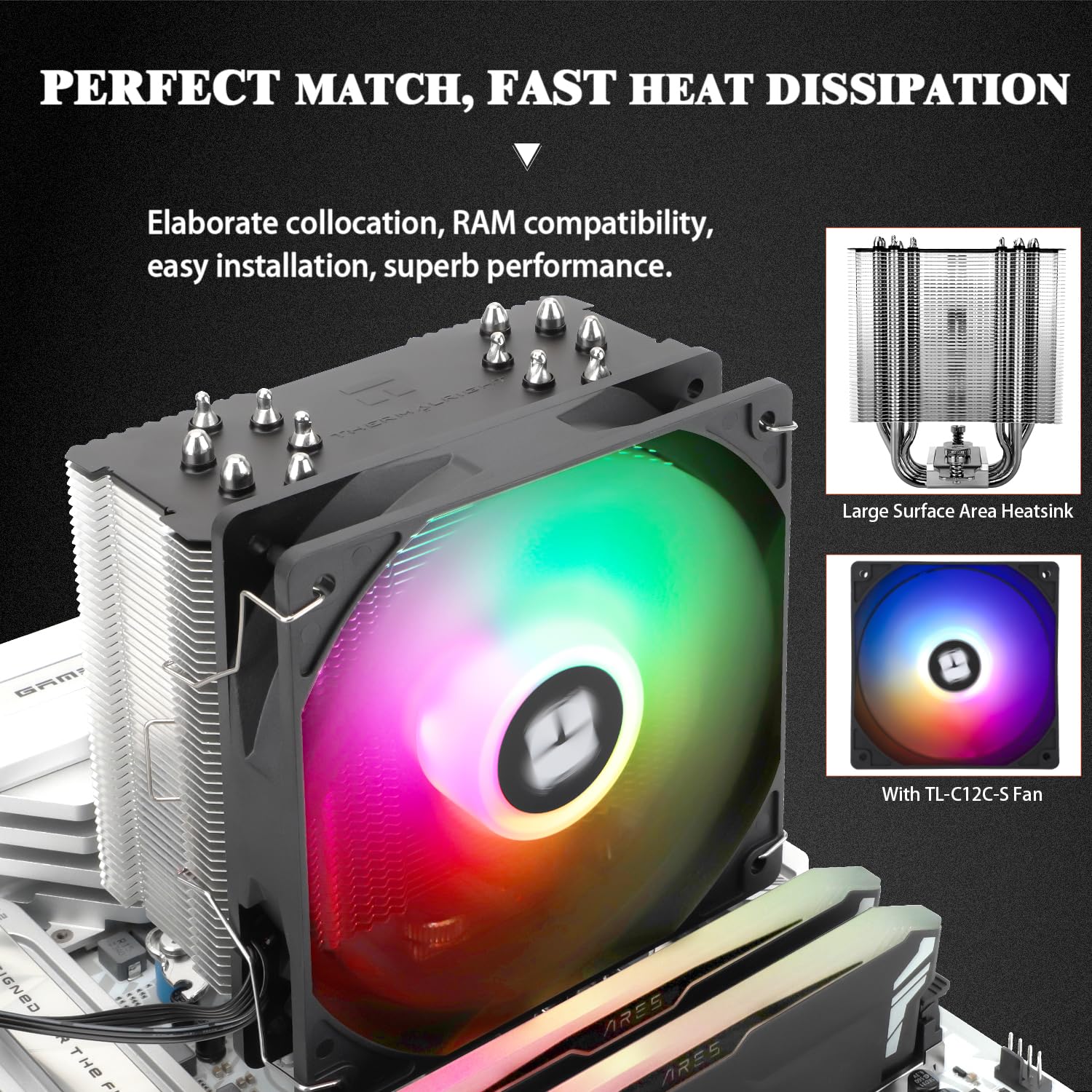 Foto 5 pulgar | Enfriador De Cpu Thermalright Burst Assassin 120 Se Argb - Venta Internacional.