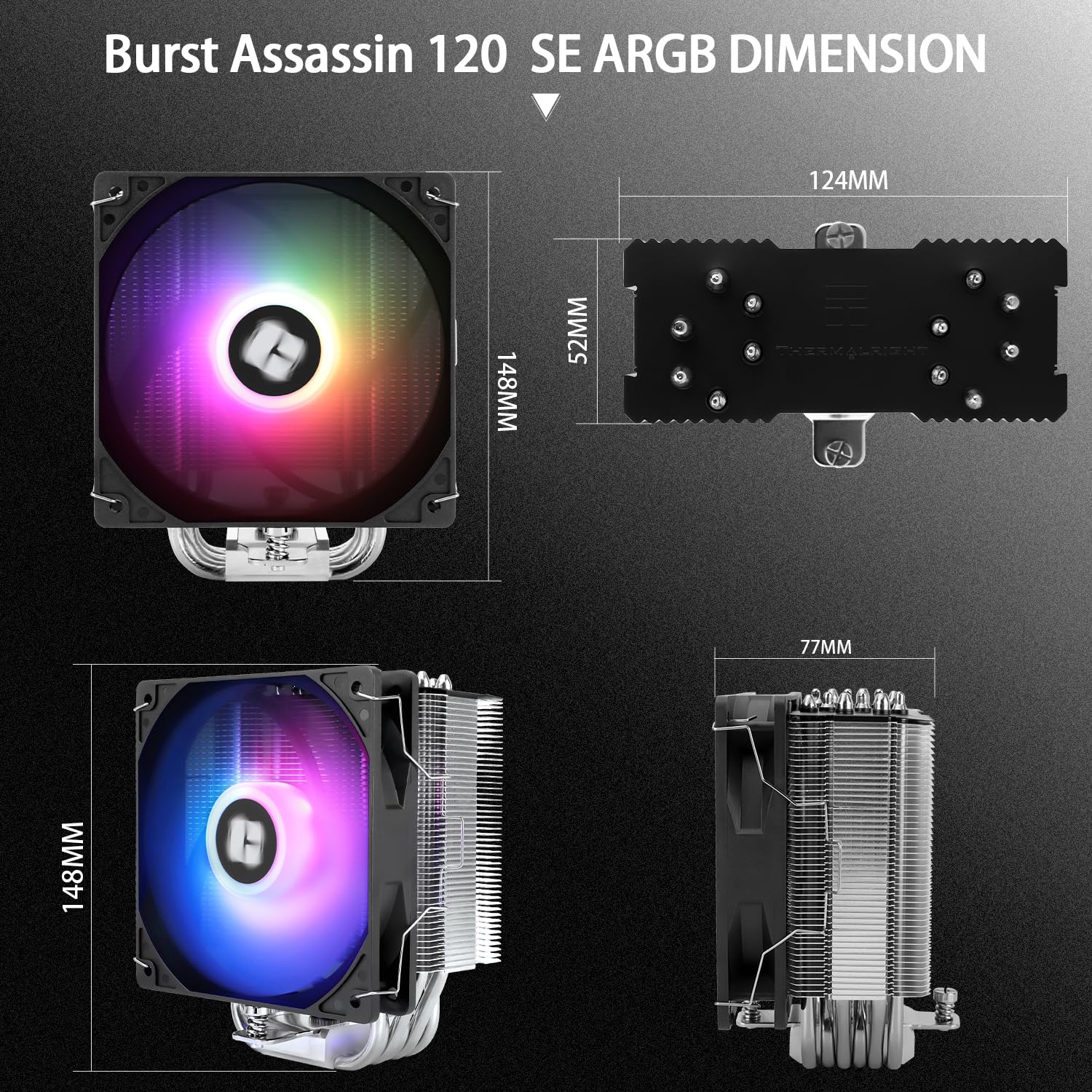 Foto 8 pulgar | Enfriador De Cpu Thermalright Burst Assassin 120 Se Argb - Venta Internacional.