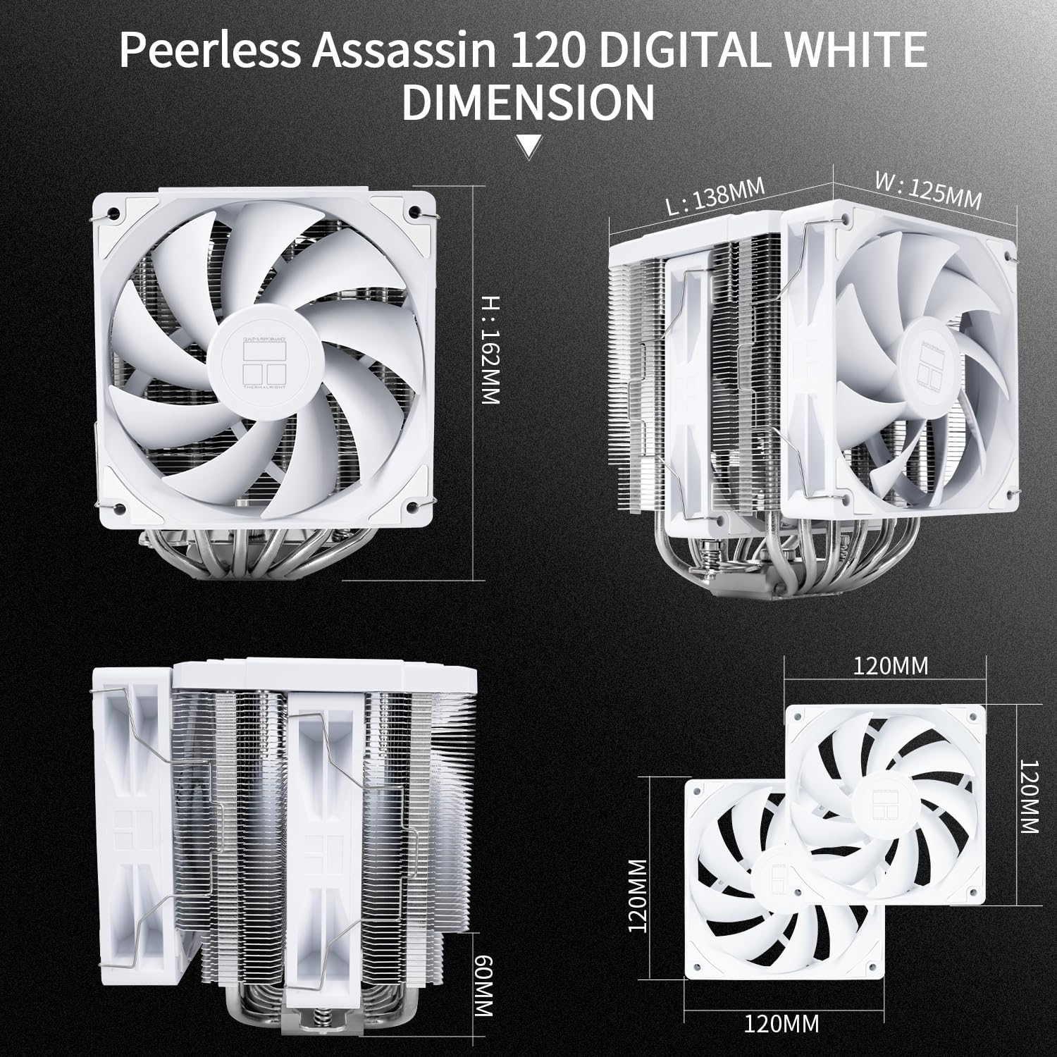 Foto 6 pulgar | Enfriador De Cpu Thermalright Peerless Assassin 120 Digital Blanco - Venta Internacional.