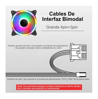 Foto 4 | Ventiladores Gamer Negro 3 Piezas