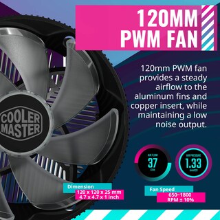 Foto 4 | Enfriador De Aire Para Cpu Cooler Master I71c Rgb Intel De Perfil Bajo - Venta Internacional.