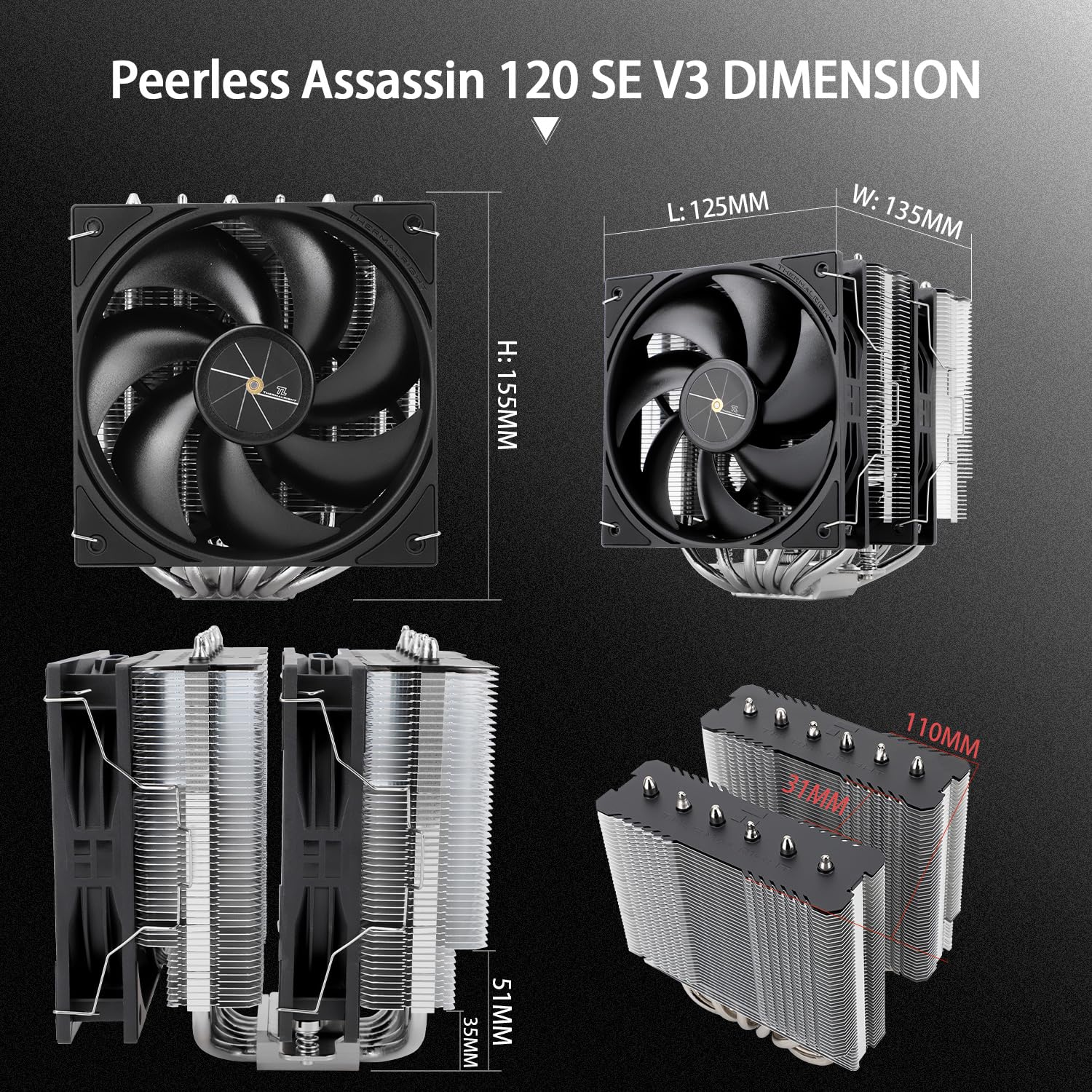 Foto 6 | Enfriador De Aire Para Cpu Thermalright Peerless Assassin 120 Se V3 - Venta Internacional.