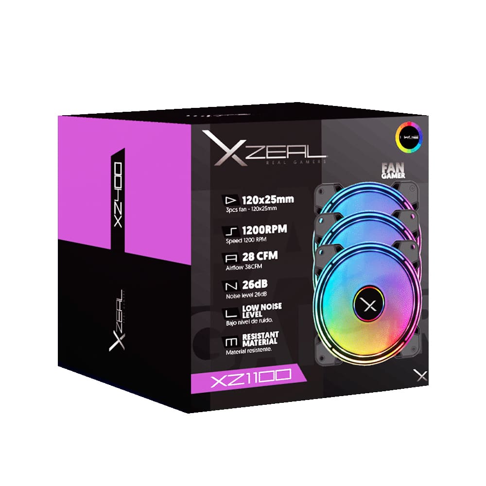 Foto 3 | Kit de 3 Ventiladores Gamer de 120 Mm Argb para Gabinete + Controlador + Control Remoto Xzeal Xz1100