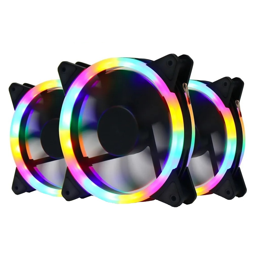 Foto 2 pulgar | Kit De 3 Ventiladores Pc,120mm 1200rpm Disipador Rgb Eo Safe Imports Esi-450 Multicolor
