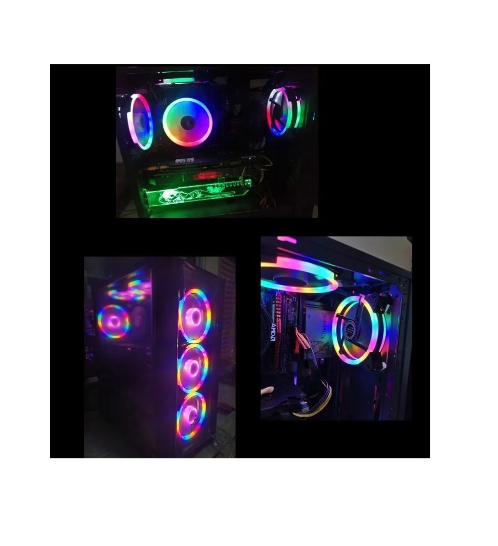 Foto 4 pulgar | Kit De 3 Ventiladores Pc,120mm 1200rpm Disipador Rgb Eo Safe Imports Esi-450 Multicolor