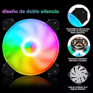 Foto 4 | Ventiladores Eo Safe Imports Rgb Pc Gamer Radiador Disipador 3 Piezas
